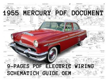 OEM Mercury 1955 Ford Motor Company  9-Pages Factory Wiring Chart Digital PDF